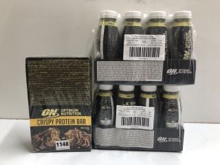 3 X PROTEIN ITEMS TO INC ON OPTIMUM NUTRITION CRISPY PROTEIN BARS