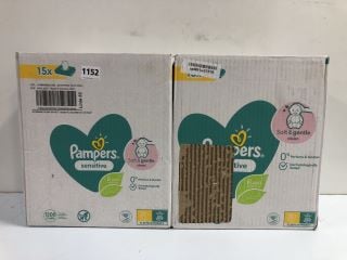 2 X BOXES PAMPERS SENSITIVE WIPES