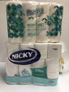 3 X ITEMS TO INC NICKY 24 PACK ELITE TOILET TISSUE