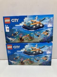 2 X LEGO 60377 CITY EXPLORER DRIVING BOAT (SEALED)