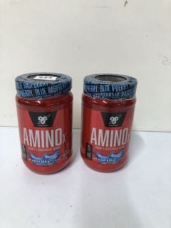 2 X BSN AMINO X ENERGY & REDUCTION OF FATIGUE BLUE RASPBERRY - 30 SERVINGS (SEALED) (BEST BEFORE:10/2024)