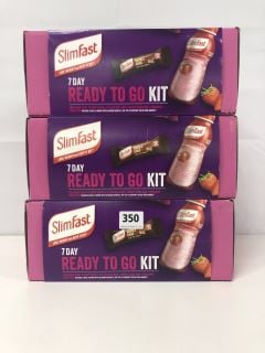 3 X SLIM FAST 7 DAY READY TO GO KIT (BEST BEFORE: 08/2024)