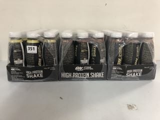 3 X OPTIMUM NUTRITION HIGH PROTEIN SHAKES (PACKS OF 12)(BEST BEFORE: 28/12/2024)