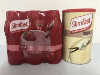 2 X SLIM FAST PRODUCTS INC. SLIM FAST VANILLA SHAKE POWDER (BEST BEFORE: 11/2024)