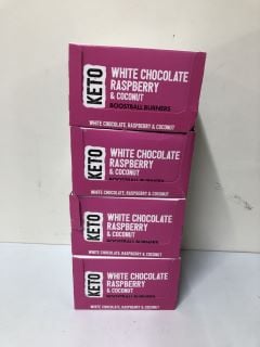 4 X KETO WHITE CHOCOLATE RASPBERRY & COCONUT BOOSTBALL BURNERS (BEST BEFORE: 30/09/2024)