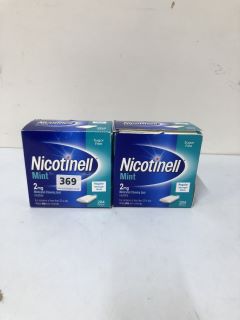 2 X NICOTINELL MINT 2MG MEDICATED CHEWING GUM - 204 PIECES ( BEST BEFORE: 09/2026)(18+ ID REQUIRED)