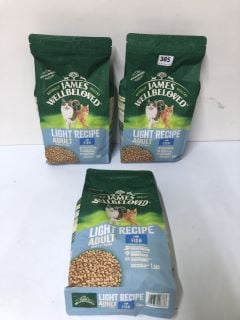 3 X JAMES WELL BELOVED LIGHT RECIPE ADULT CAT BISCUITS - 1YRS+ (BESR BEFORE: 26/09/24)