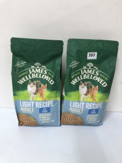 2 X JAMES WELL BELOVED LIGHT RECIPE ADULT CAT BISCUITS - 1YRS+ (BEST BEFORE: 26/09/2024)