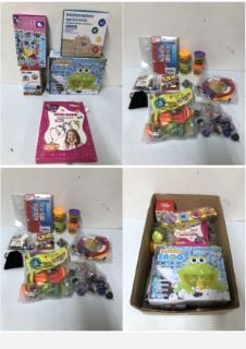 BOX OF ITEMS TO INC.BUBBLE FROG BATHTIME FUN