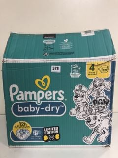 BOX OF PAMPERS BABY-DRY NAPPIES - SIZE: 4