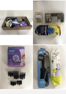 BOX OF ITEMS TO INC.WET BRUSH BREAK FREE SMOOTH & SHINE HAIR BRUSH