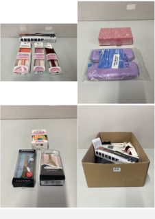 BOX OF ITEMS TO INC.ROWENTA PERFECT AND EASY HAIR STRAIGHTENERS