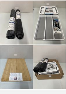 BOX OF VARIOUS ITEMS TO INC. TRENDSCO INDOOR MATS