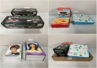 BOX OF VARIOUS ITEMS TO INC. AUTO MATIC CARD SHUFFLER