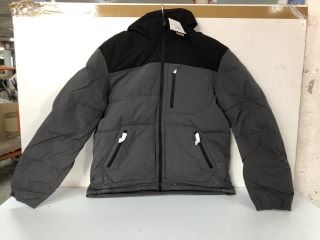 JACK & JONES OTTO HOODED PADDED ASPHALT/BLACK COAT - SIZE: XL - RPP.£65