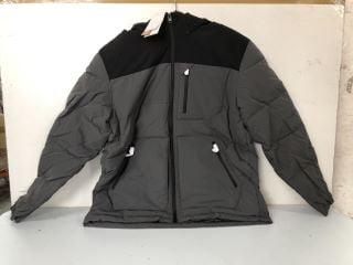 JACK & JONES OTTO HOODED PADDED ASPHALT/BLACK COAT - SIZE: XL - RPP.£65