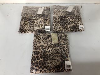 3 X LEOPARD PRINT DENIM MIDI SKIRTS - SIZE: 16 - RRP.£30 EACH