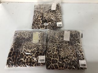 3 X LEOPARD PRINT DENIM MIDI SKIRTS - SIZE: 16 - RRP.£30 EACH