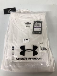 5 X UNDER ARMOUR TRAINING SPORTSTYLE LEFT CHEST LOGO T-SHIRT - WHITE - SIZE: 2XL - RRP.£25 EACH