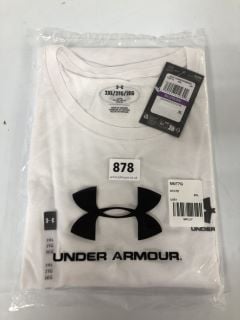 4 X UNDER ARMOUR TRAINING SPORTSTYLE LEFT CHEST LOGO T-SHIRT - WHITE - SIZE: 2XL - RRP.£25 EACH