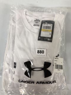 4 X UNDER ARMOUR TRAINING SPORTSTYLE LEFT CHEST LOGO T-SHIRT - WHITE - SIZE: M - RRP.£25 EACH