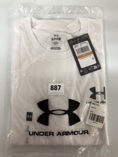 4 X UNDER ARMOUR TRAINING SPORTSTYLE LEFT CHEST LOGO T-SHIRT - WHITE - SIZE: S - RRP.£25 EACH