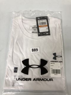 4 X UNDER ARMOUR TRAINING SPORTSTYLE LEFT CHEST LOGO T-SHIRT - WHITE - SIZE: S - RRP.£25 EACH