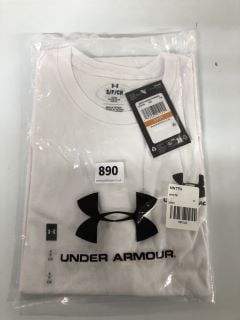 4 X UNDER ARMOUR TRAINING SPORTSTYLE LEFT CHEST LOGO T-SHIRT - WHITE - SIZE: S - RRP.£25 EACH