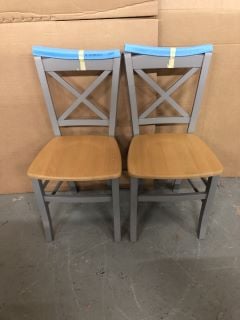 JOHN LEWIS ANYDAY CLAYTON BEECH WOOD CHAIR SET OF 2 (RRP: £114.00)