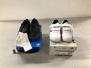 2 X PAIRS OF SHOES INC CHILDRENS ADIDAS TENSAUR SPORT 2.0 CF TRAINERS - SIZE UK 5.5 KIDS