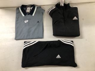 3 X ADIDAS CLOTHING ITEMS TO INC ADIDAS POLO IN BLUE SIZE - UK M