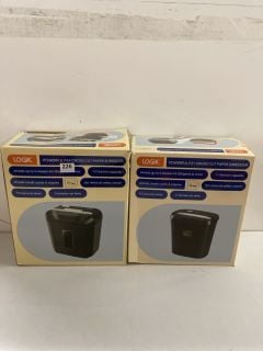 2 X PAPER SHREDDERS TO INC LOGIK POWERFUL P24 CROSS CUT PAPER SHREDDER