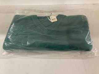 ALLI DESIGNER V NECK JUMPER IN GREEN - SIZE S - RRP £140