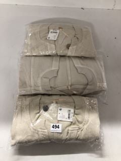 3 X EASTON DESIGNER ROMPER SHIRTS IN NEUTRAL - SIZE M - TOTAL RRP £234