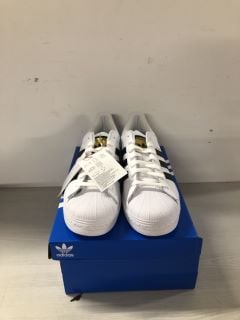 ADIDAS SUPERSTAR TRAINERS WHITE/BLACK - SIZE UK 9.5