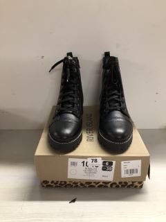 WOMENS RIVER ISLAND HOLLY 2 BLACK BOOTS - SIZE UK 6