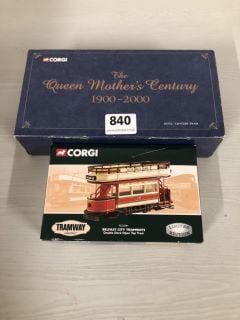 2 X VINTAGE COLLECTABLE MODELS TO INCLUDE CORGI TRAMWAY CLASSICS BELFAST CITY