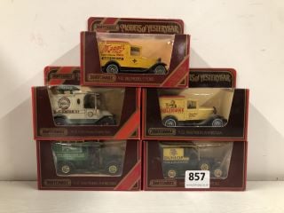 5 X MATCHBOX MODELS OF YESTERYEAR METAL CARS TO INCLUDE Y-12 1912 MODEL T FORD