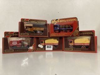 5 X MATCHBOX MODELS OF YESTERYEAR METAL CARS TO INCLUDE Y-27/1922 FODEN STEAM LORRY