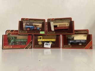 5 X MATCHBOX MODELS OF YESTERYEAR METAL CARS TO INCLUDE Y-26 1918 CROSSLEY BEER LORRY