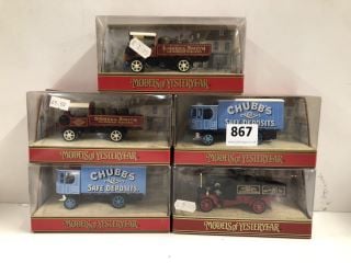 5 X MODELS OF YESTERYEAR VINTAGE COLLECTABLE METAL MODELS TO INCLUDE CHUBBS SAFE DEPOSITS