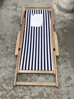 JOHN LEWIS ANYDAY WOOD DECKCHAIR AND STRIPE SLING RRP £80