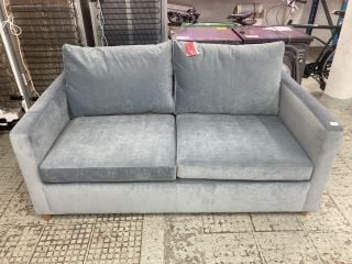 JOHN LEWIS TWO-SEATER SOFA IN BLUE VELVET RRP £1,049