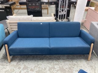 JOHN LEWIS LARGE THREE-SEATER SOFA IN DARK BLUE RRP £999 (MISSING LEGS)