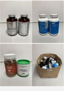 BOX OF PHARMACEUTICAL ITEMS TO INCLUDE VITAMIN SUPPLEMENTS