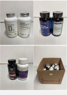 BOX OF PHARMACEUTICAL ITEMS TO INCLUDE VITAMIN SUPPLEMENTS