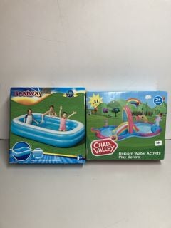 INFLATABLES TO INCLUDE A CHAD VALLEY UNICORN WATER ACTIVITY PLAY CENTRE