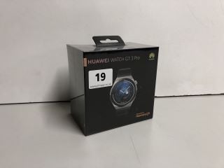 HUAWEI GT3 PRO 46MM SMARTWATCH WITH TITANIUM BODY, BLACK FLUROELASTOMER STRAP RRP:£299 (SEALED)