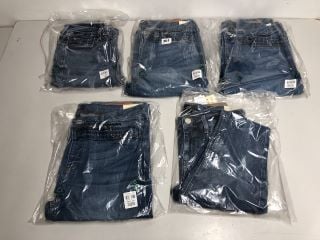 FIVE PAIRS OF RIVER ISLAND JEANS, VARIOUS SIZES