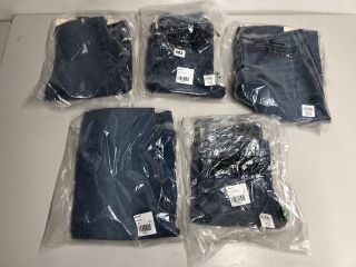 FIVE PAIRS OF RIVER ISLAND JEANS, VARIOUS SIZES